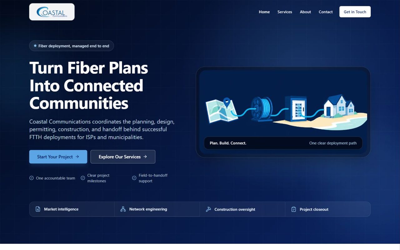 Coastal Communications responsive home page